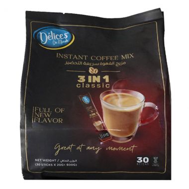 Delices Coffee Clsc 3x1 30x20g
