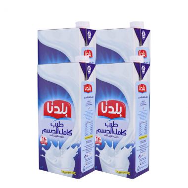 بلدنا حليب كامل الدسم 4*1 لتر