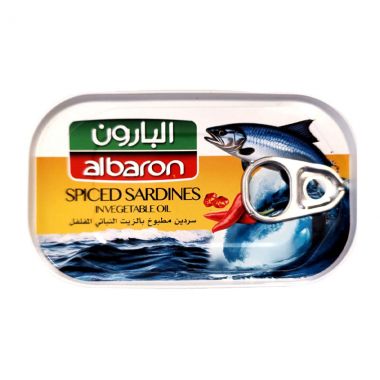 البارون سردين بالزيت الحار 100 غم