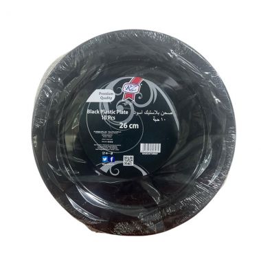 Rz Black Plastic Plate 10pc.