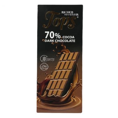 توبس شوكولا داكنه 70% كاكاو 100غم