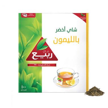 الربيع شاي اخضر بالليمون 100 كيس