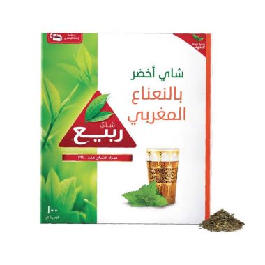 الربيع شاي اخضر مع النعنع المغربي 100 كيس