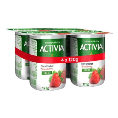 Activia Yoghurt Straw 4x120 Ml