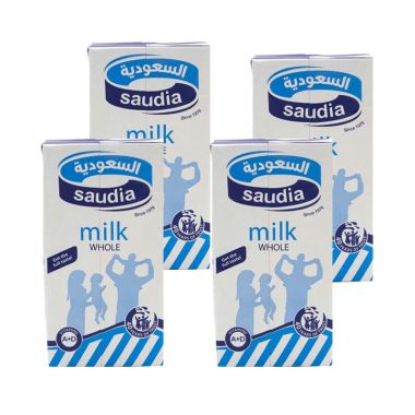 Saudia Whole Milk 4x1 Ltr