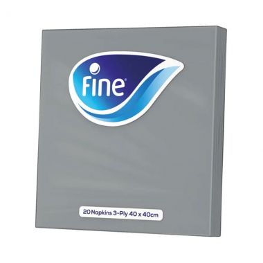 Fine Napkins Silver 40x40cm