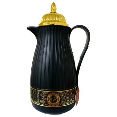 مستر كتشن دلة قهوة لون اسود و ذهبي 1 لتر