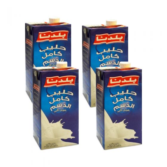 بلدنا حليب كامل الدسم 4*1 لتر