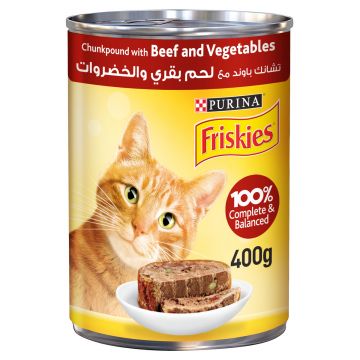 فرسكيز طعام قطط تشاك باوند لحم وخضار 400جم